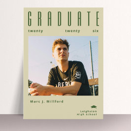 Convites Modern Minimal Photo Graduation Announcement Card