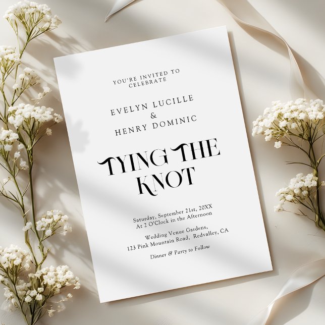 Convites Modern Minimal tying the knot Wedding (Criador carregado)