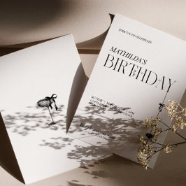 Convites Modern Minimal typography Birthday Invitation