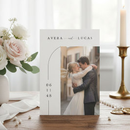 Convites Modern Minimal Wedding Invitation with Photo