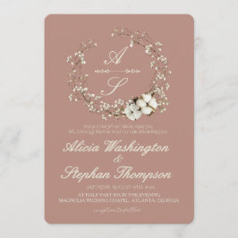 Convites Modern Minimal Winter Floral Wedding