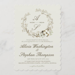 Convites Modern Minimal Winter Floral Wedding