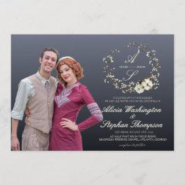 Convites Modern Minimal Winter Floral Wedding