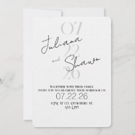 Convites Modern Minimalist Bold Typography Wedding 