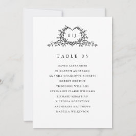 Convites Modern Minimalist Calligraphy Crest Seating Chart 
