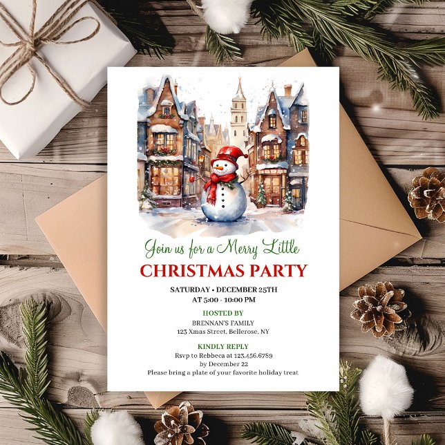 Convites Modern minimalist Christmas scene invitation (Modern minimalist Christmas scene invitation)