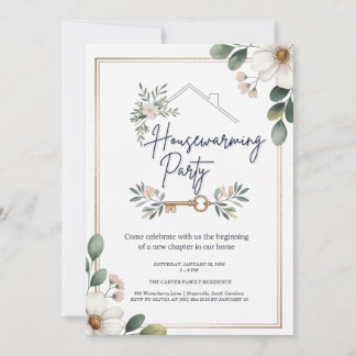 Convites Modern Minimalist Editable Housewarming Invitation
