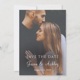 Convites Modern Minimalist Elegant Photo Save The Date Card