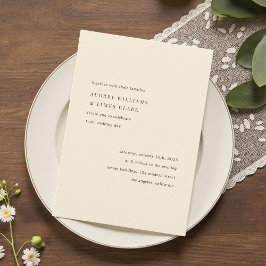 Convites Modern Minimalist Elegant Simple Cream Wedding