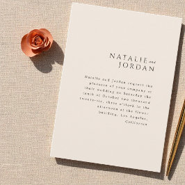 Convites Modern Minimalist Elegant Simple Cream Wedding