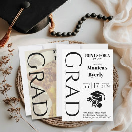 Convites Modern Minimalist Graduation Party Invitation 