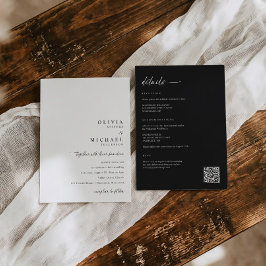 Convites Modern Minimalist Handwriting All in One Wedding