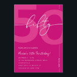 Convites Modern Minimalist Pink 50th Birthday Party<br><div class="desc">Celebrate turning fifty in elegant style with this modern minimalist pink 50th birthday invitation. Designed with a clean and sophisticated layout, this stylish invitation is perfect for a chic milestone birthday celebration. The soft pink tones and minimalist typography create a modern look that is perfect for intimate gatherings, elegant parties,...</div>