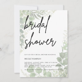 Convites Modern Minimalist Sage Bridal Shower Invitation