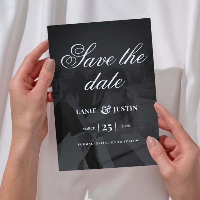Convites Modern Minimalist Save the Date Wedding Photo (Modern Minimalist Save the Date Wedding Photo Invitation )