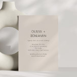 Convites Modern Minimalist Taupe Neutral Wedding<br><div class="desc">This minimalist taupe modern wedding invitation features clean typography and a warm neutral background for an elegant, understated look. The simple layout keeps the focus on your names and wedding details while creating a timeless aesthetic that works beautifully for city venues, modern restaurants, art galleries, and intimate celebrations. Perfect for...</div>