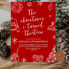 Convites Modern Minimalist The Christmas I turn birthday