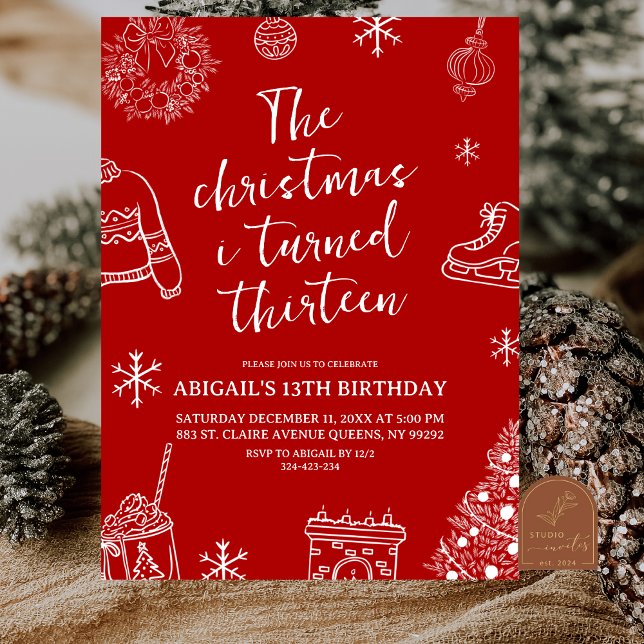 Convites Modern Minimalist The Christmas I turn birthday (Criador carregado)