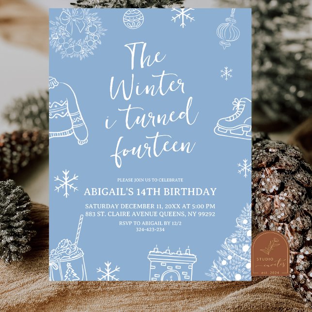 Convites Modern Minimalist The Winter I Turn Birthday Party (Criador carregado)