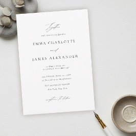 Convites Modern Minimalist Typography Calligraphy Wedding
