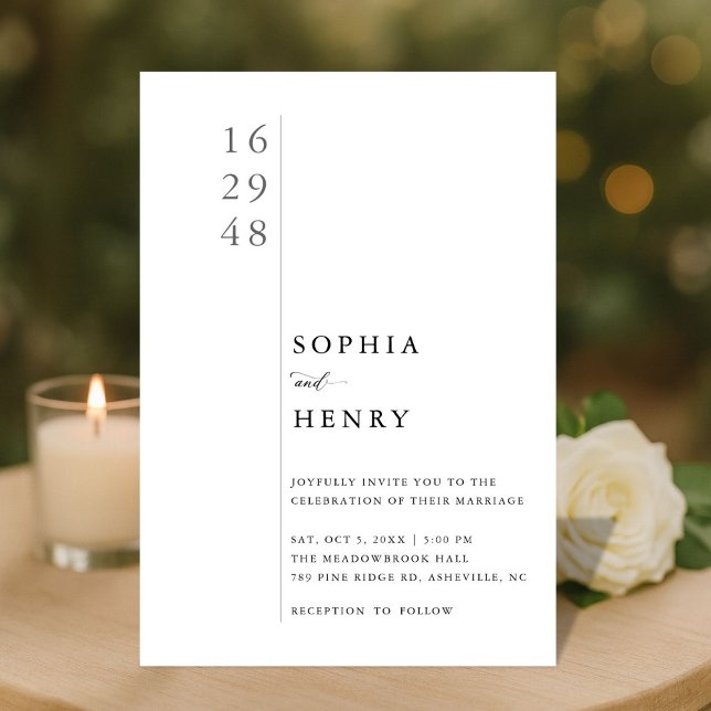 Convites Modern Minimalist Typography Wedding (Criador carregado)