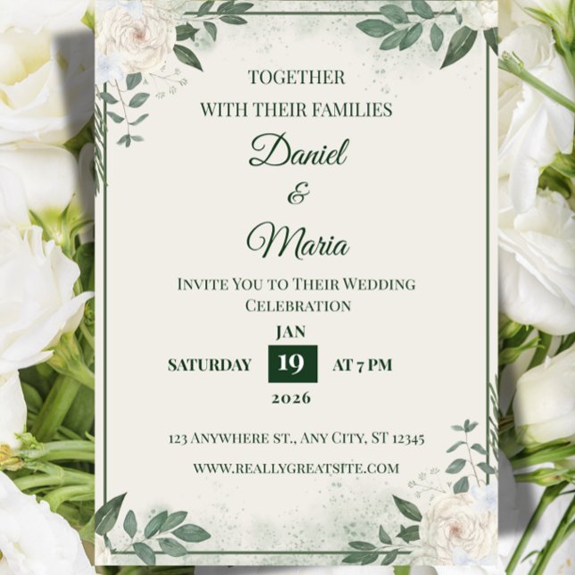 Convites Modern Minimalist Wedding Invitation Template (Modern Minimalist Wedding Invitation | Clean Geometric Ampersand Design Template)