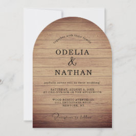 Convites Modern Minimalist Wooden Texture Wedding