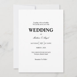 Convites Modern Minimalistic Wedding Invitation