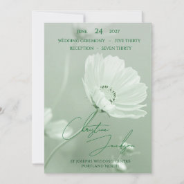 Convites Modern Mint Soft Floral Script Typography Wedding 
