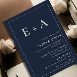 Convites Modern Moody Photo Wedding Invitation with QR code