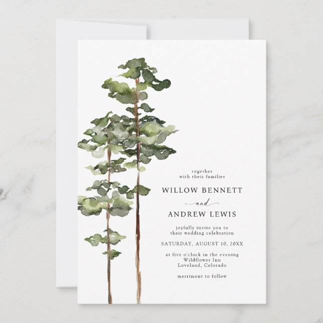 Convites Modern Mountain Wedding (Frente)