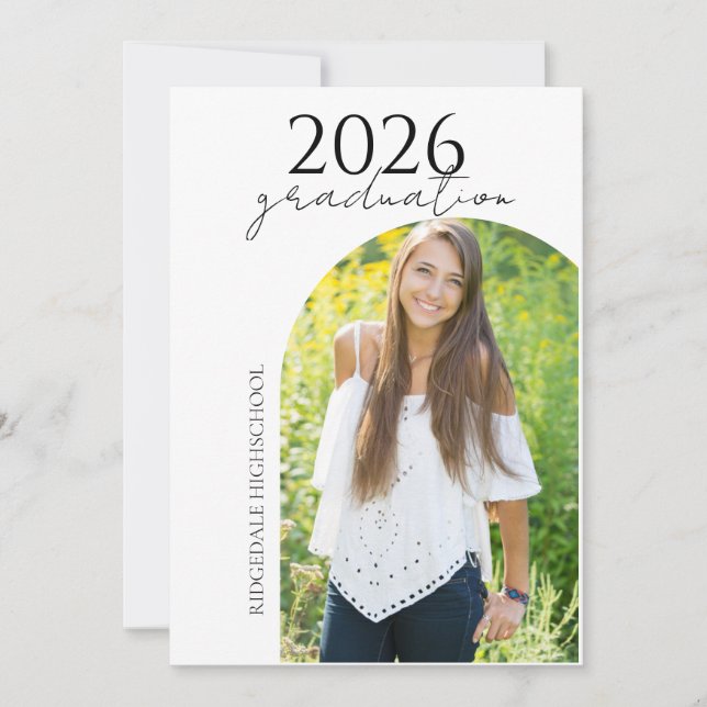Convites Modern Multi Photo Graduation Invitation (Frente)