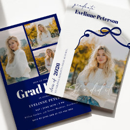 Convites Modern Navy 2026 Graduation Invitation