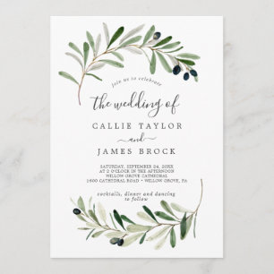 Convites Modern Olive Branch O Casamento De