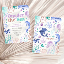 Modern Oneder the Sea Dolphin Retro First Birday