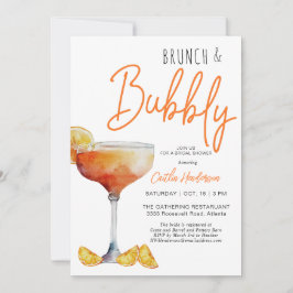 Convites Modern Orange Brunch e Chá de panela Borracha