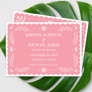 Convites Modern Papel Picado Salve A Data