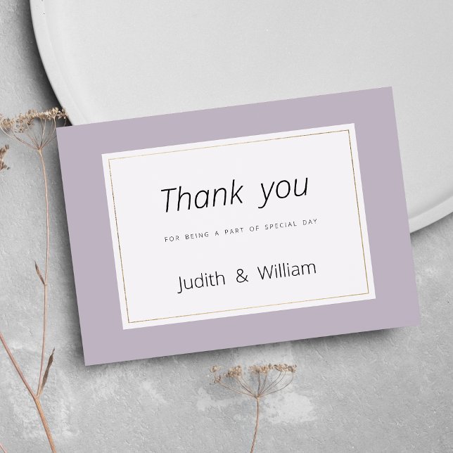 Convites Modern pastel lavender minimalist theme Thank You (Modern pastel lavender minimalist theme Thank You)