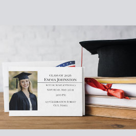 Convites Modern Patriotic Photo Graduation Invitation