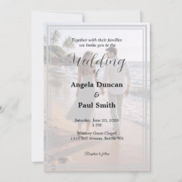 Convites Modern Photo Background Wedding Invitation Card