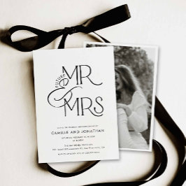 Convites Modern Photo Engagement Invitation