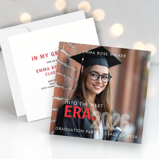 Convites Modern photo Grad Era Photo Graduation Invitation (Criador carregado)