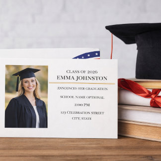 Convites Modern Photo Graduation Announcement  Invitation