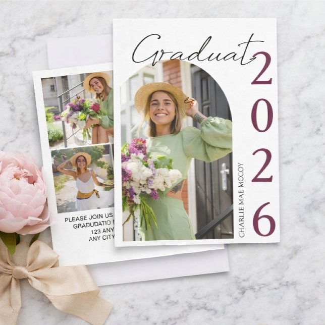 Convites Modern Photo Graduation Invitation (Criador carregado)