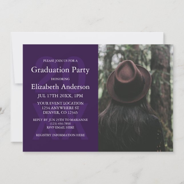 Convites Modern Photo Graduation Party (Frente)