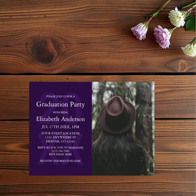 Convites Modern Photo Graduation Party (Criador carregado)