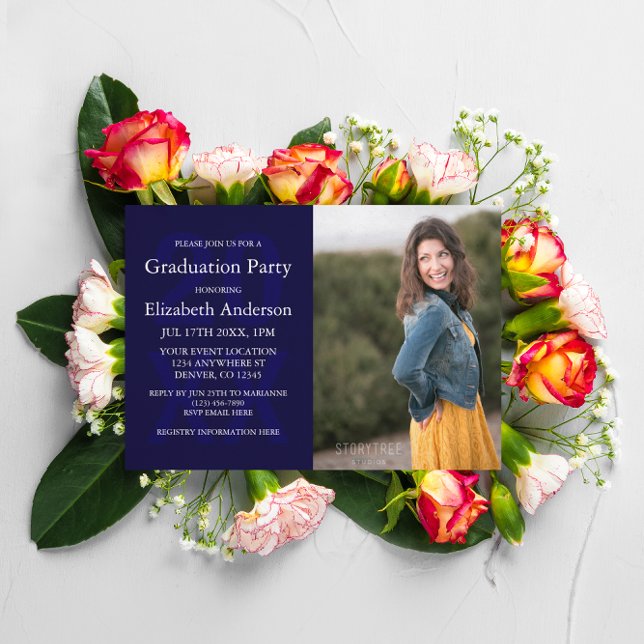 Convites Modern Photo Graduation Party (Criador carregado)