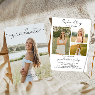 Convites Modern Photo Graduation Party Invitation