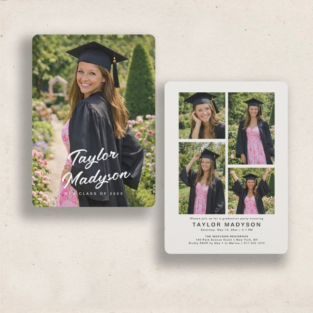 Convites Modern Photo Graduation Party Invite Announcement (Criador carregado)