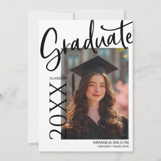 Convites Modern Photo Graduation Party Invite Announcement